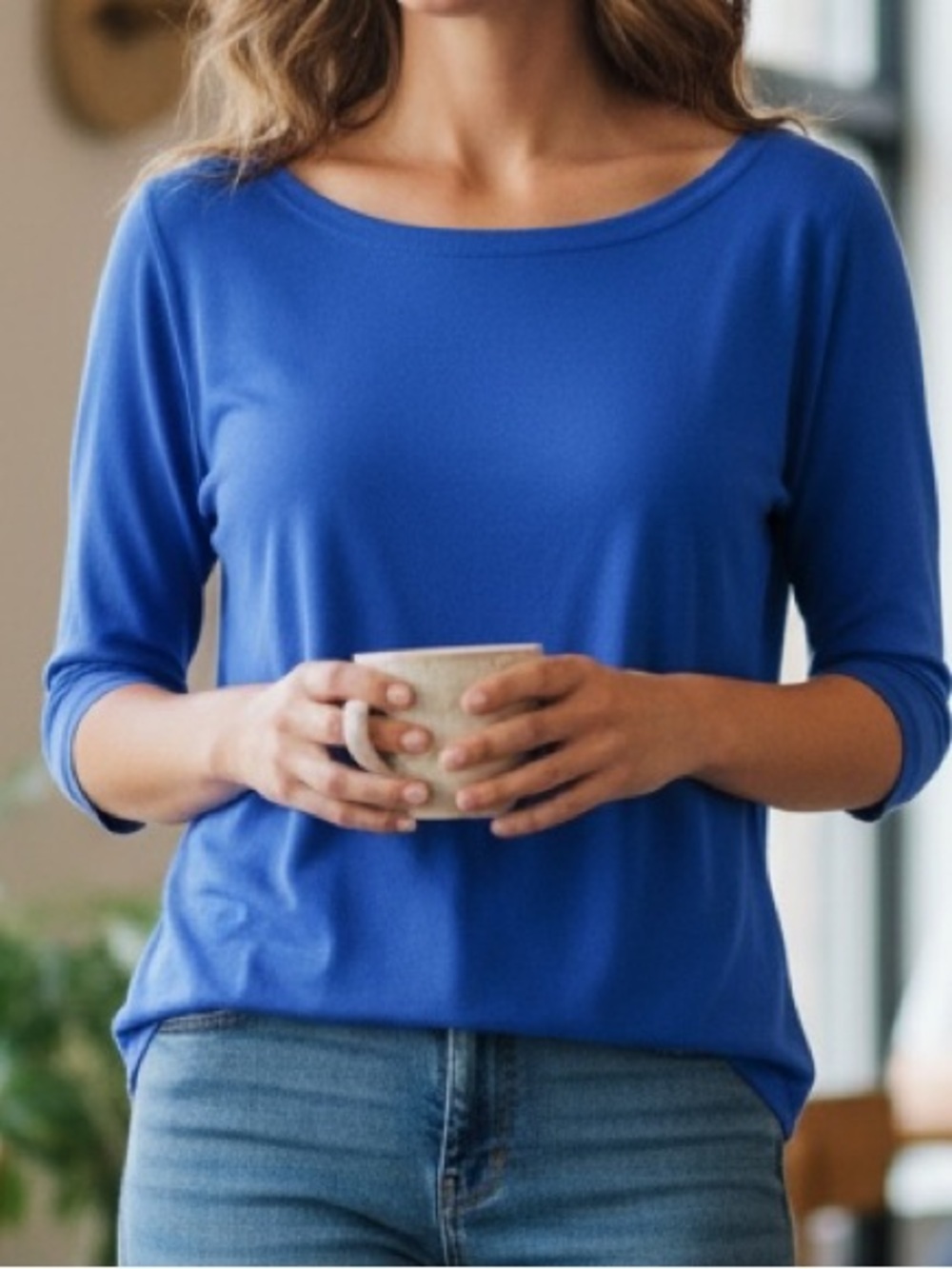 Premise Cobalt Blue Keyhole Back Top